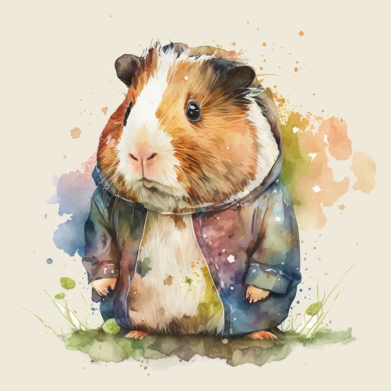 guinea pigs wearing a Watercolor jacket