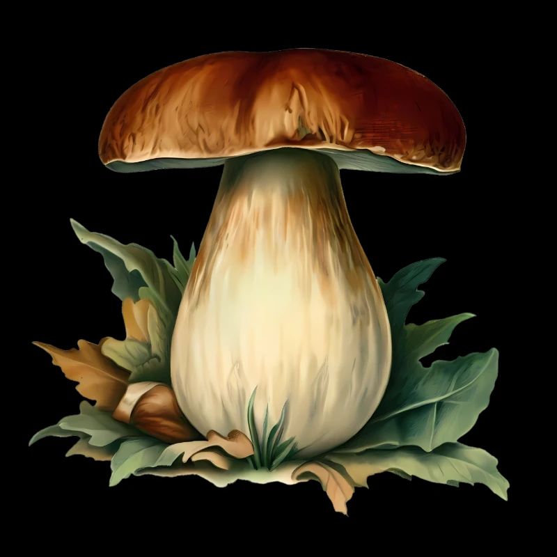 Boletus champignon, aquarelle vintage