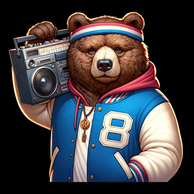 Illustration stylisée d’un ours cool