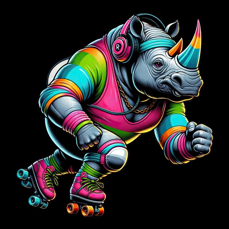 Farbenfrohe Illustration eines Nashorns