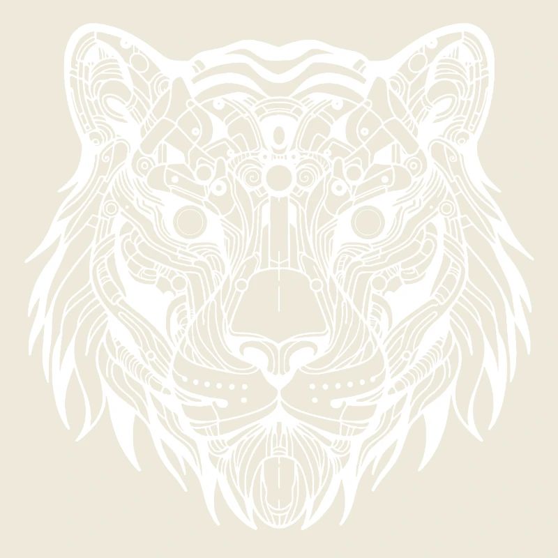 Biomechanical Tiger - White Design