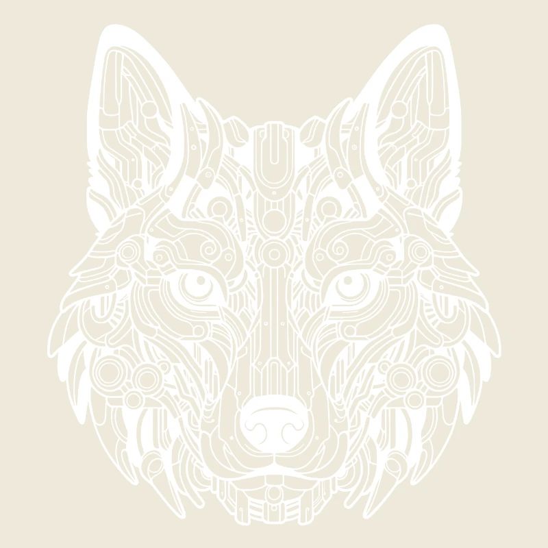 Biomechanical Wolf - White Design