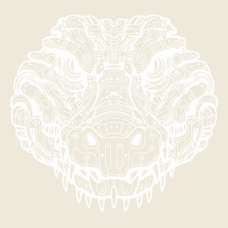 Crocodile biomécanique - Design blanc