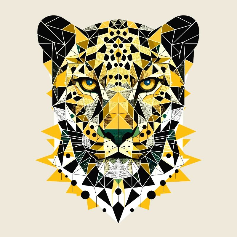 Léopard géométrique abstrait - Design de couleur