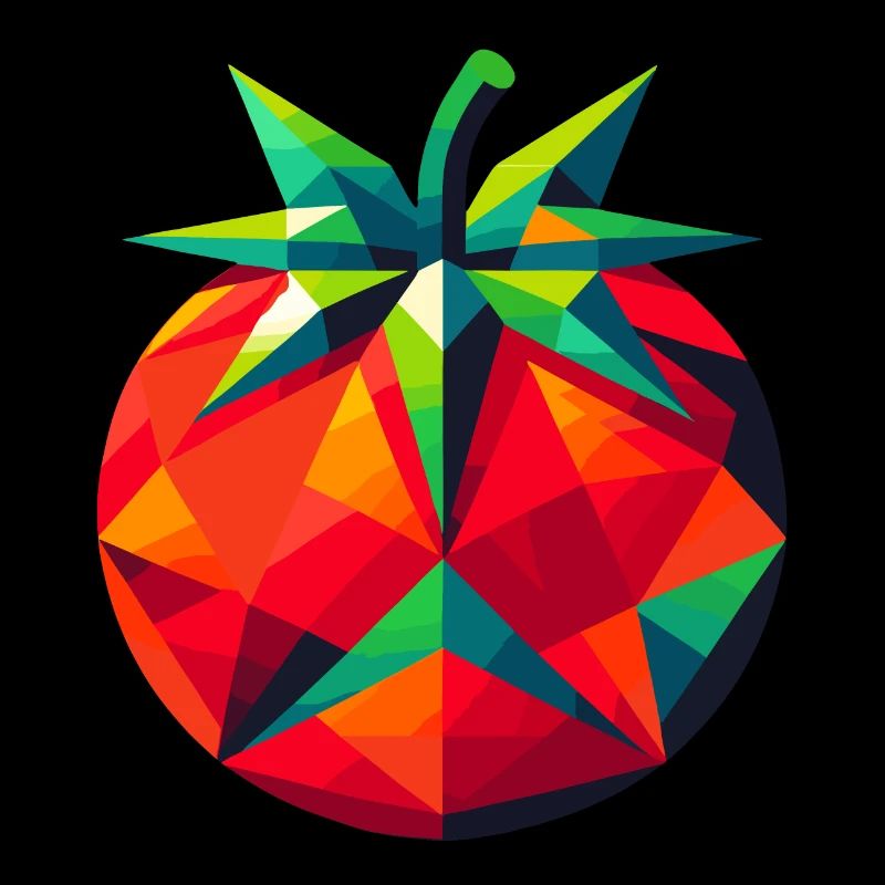 Tomate géométrique abstraite - Design de couleur