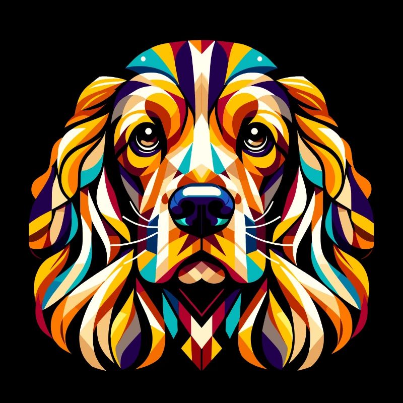 Geometrischer Cocker Spaniel: Symphonie der Formen