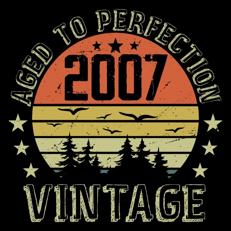 2007 Vintage Born 2007 Birthday Gift 2007