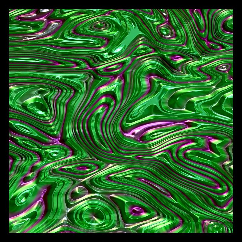 Abtrakte Wellen 3D Grün Metallic