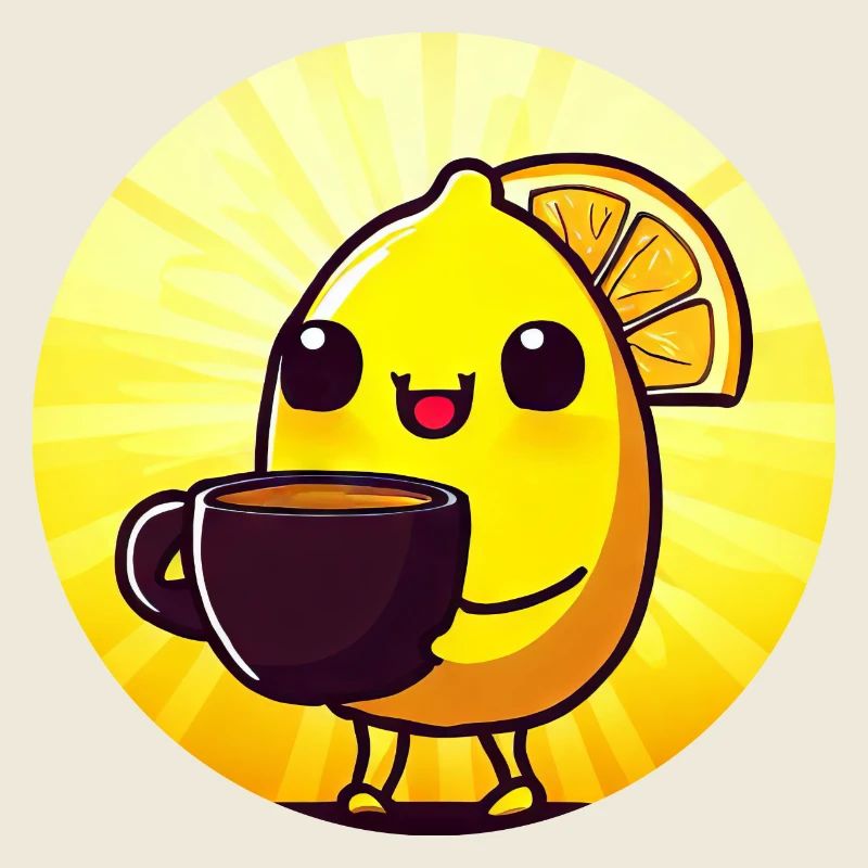 Caffeine sunset with lemon and coffee