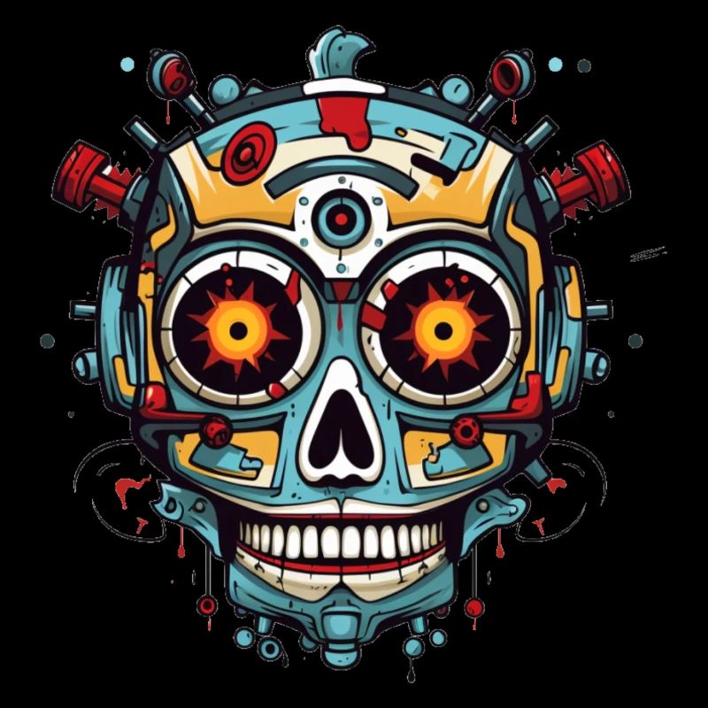 Mexican skull of robot