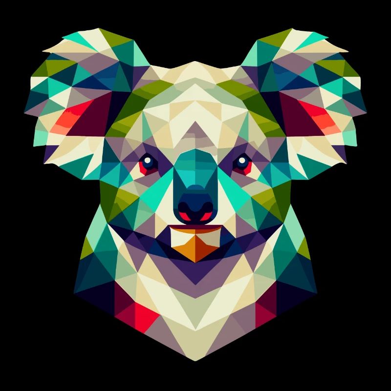 Koala géométrique abstrait - conception de couleurs