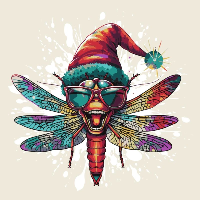 Libellule Noël drôle
