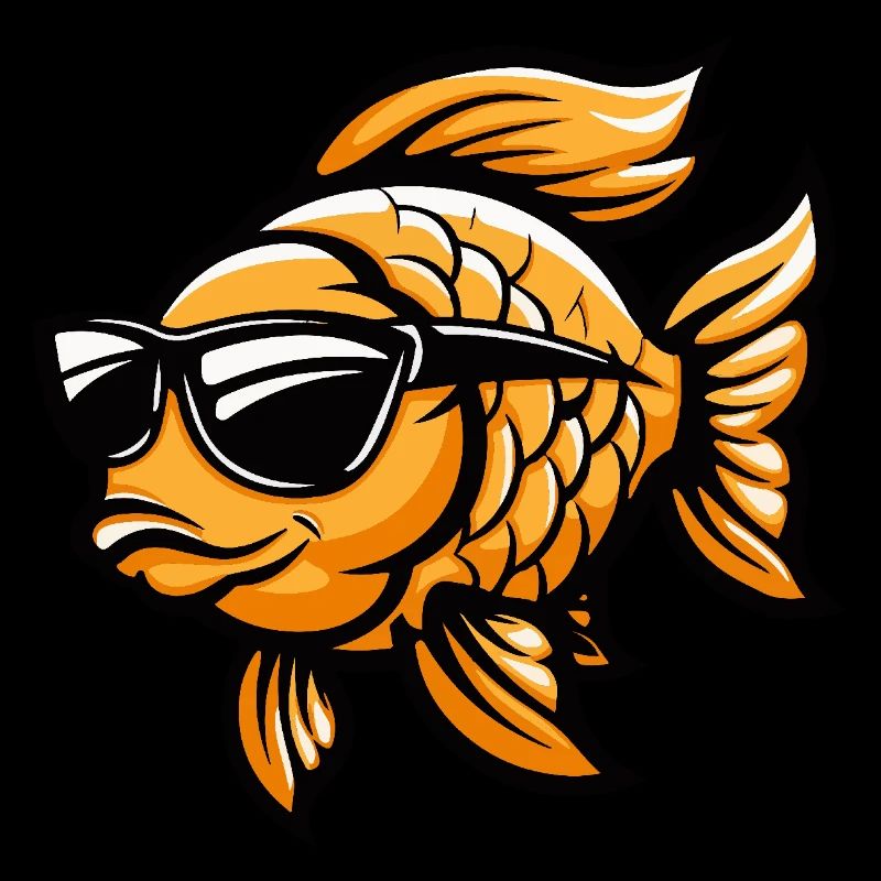 Poisson rouge Bande dessinée cool