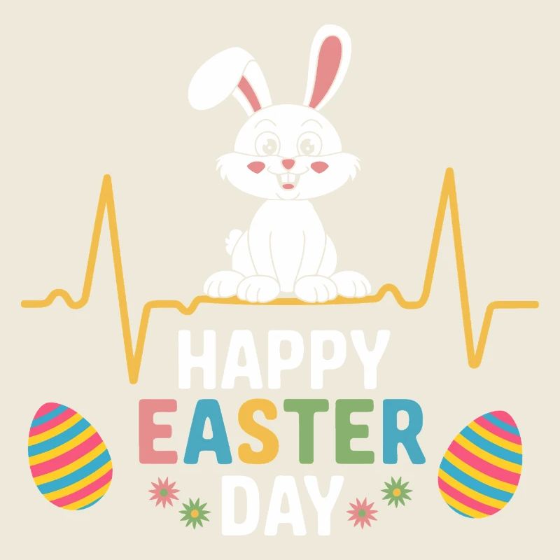 Happy Easter Day Bunny Easter Eggs