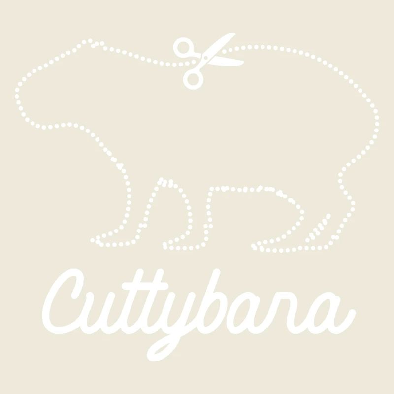 Cuttybara - Cute Capybara Pun cut out style