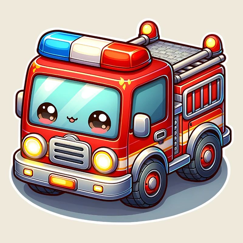 Pompiers avec visage d’enfants