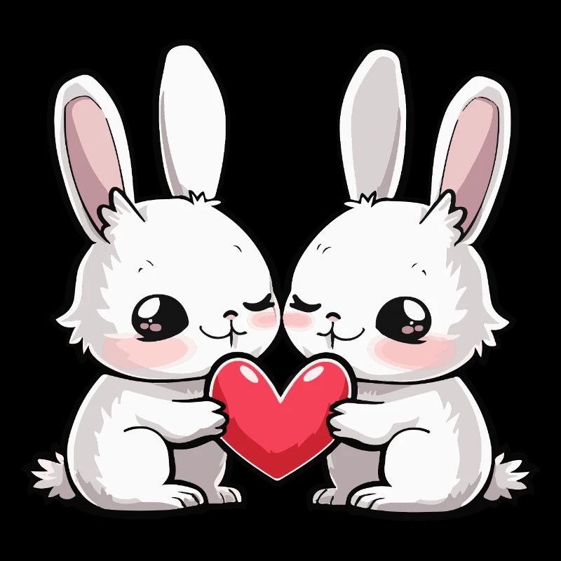 Bunny Couple In Love Easter Heart