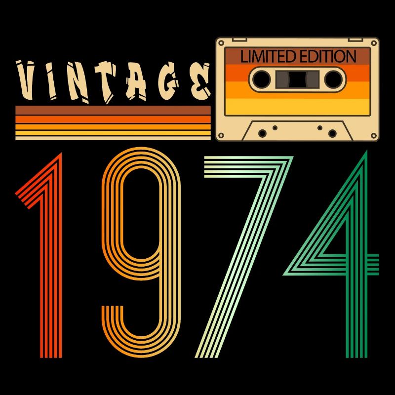 Année 1974 Old School Cassette Musique Rétro