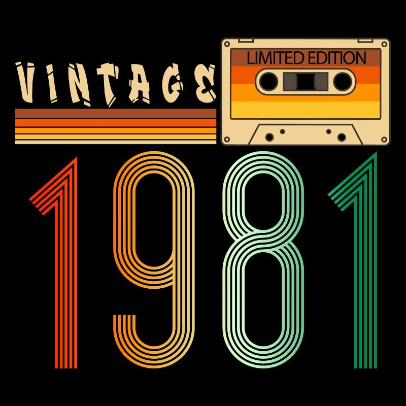 Year 1981 Old School Cassette Music Retro