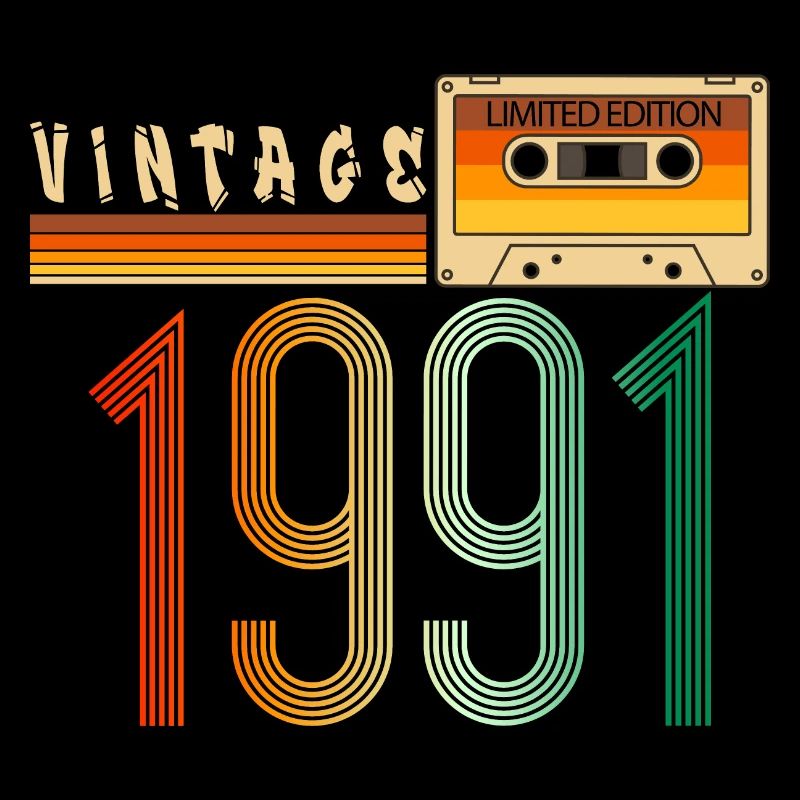 Year 1991 Old School Cassette Music Retro