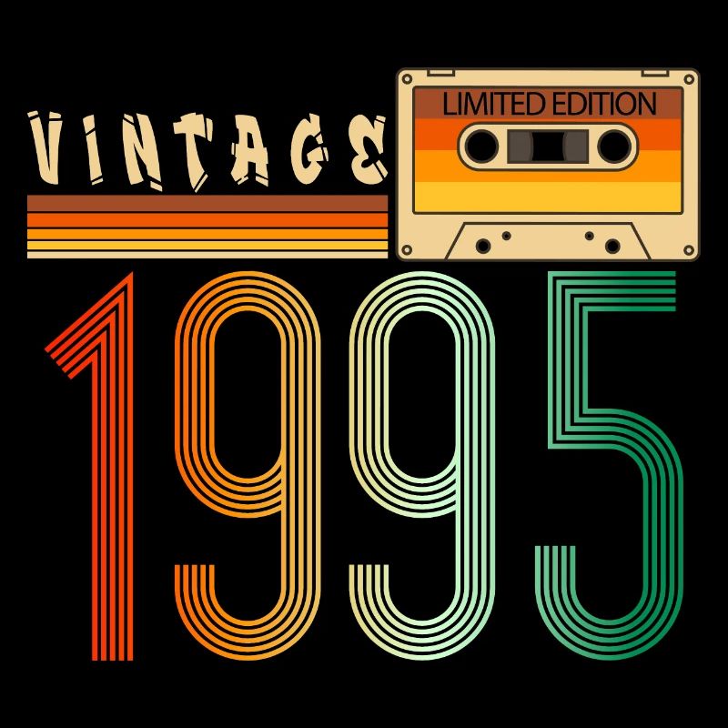 Year 1995 Old School Cassette Music Retro
