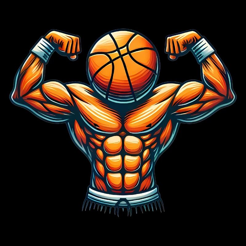 Basket-ball musclé Flex TShirt Design