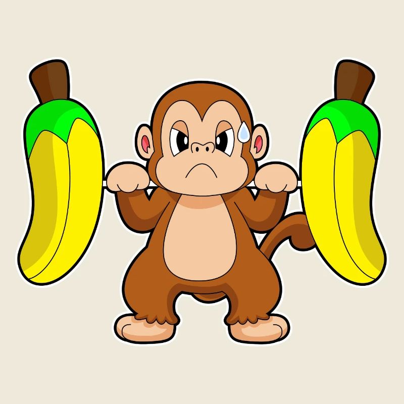 Affe Banane Bodybuilding Hantel