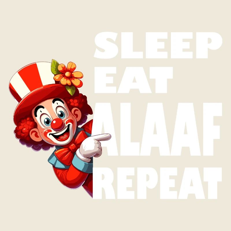 Carnaval Cologne Clown Dormir Manger Alaaf Répéter Drôle