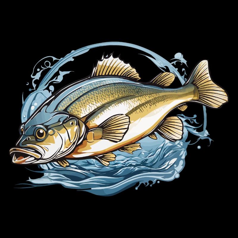Pêcheur esthétique poisson Illustration ange
