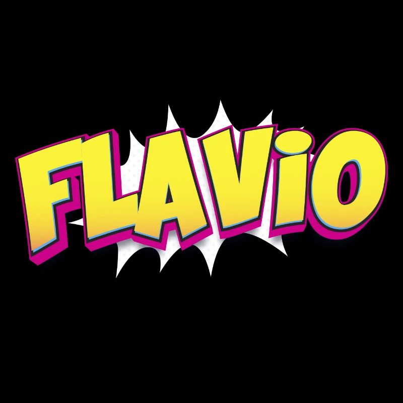Flavio benutzerdefinierter Name Comic-Stil Pop-Art,