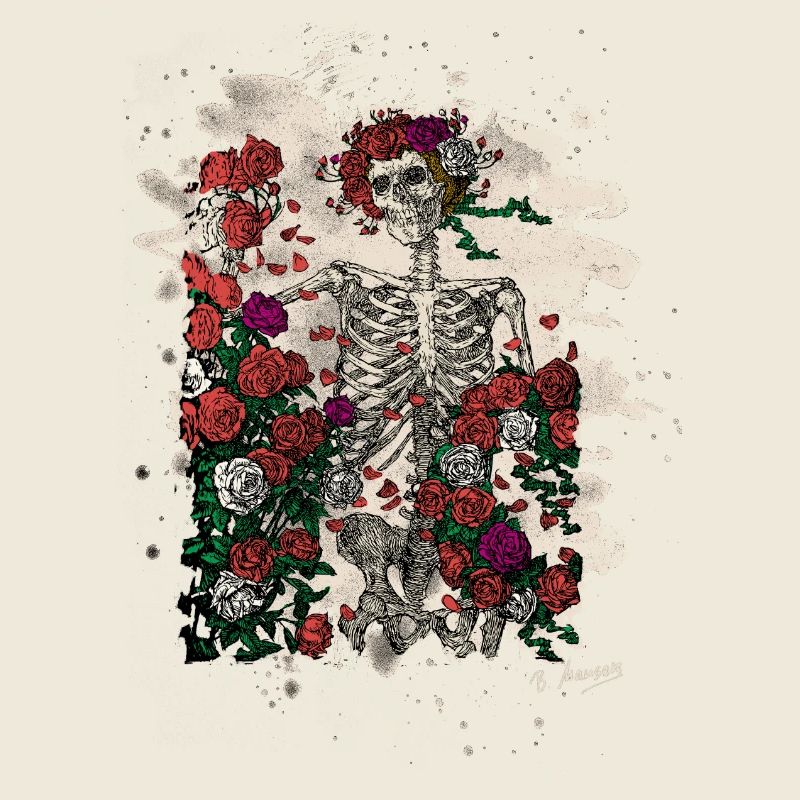 Skeleton & Roses – bleached Version