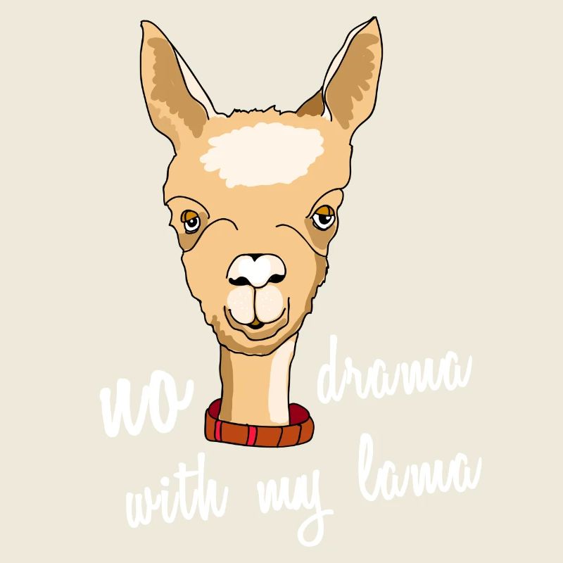 lama no drama alpaca camel face saying comic cute