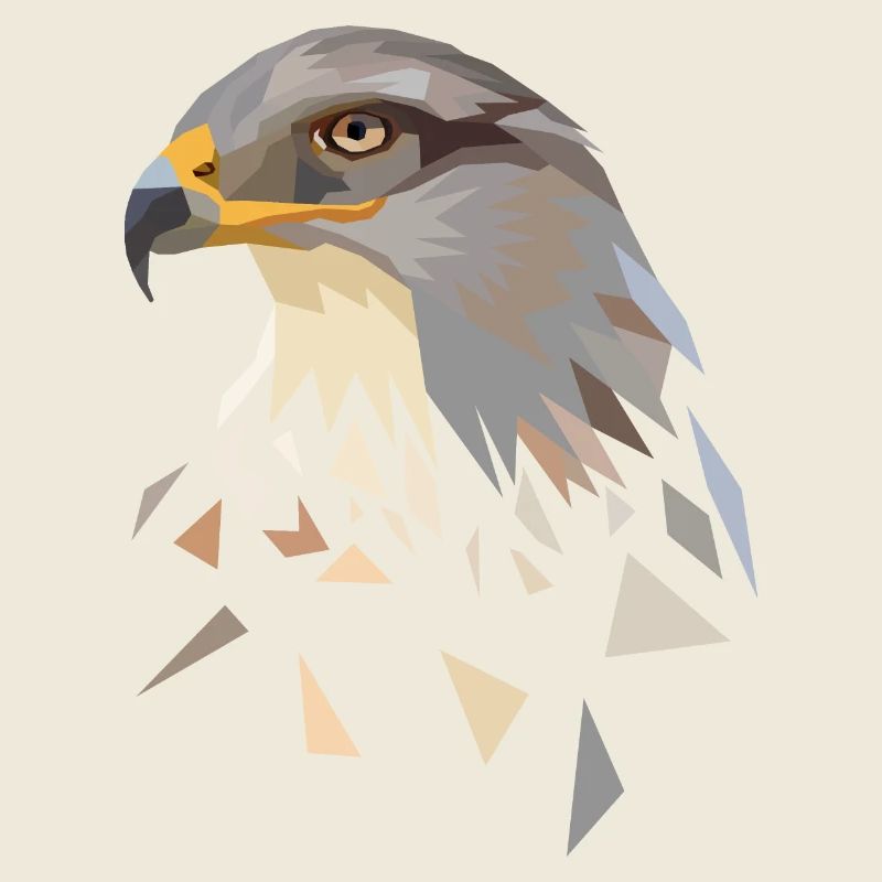 Aigle géométrique à faible poly tête d’aigle