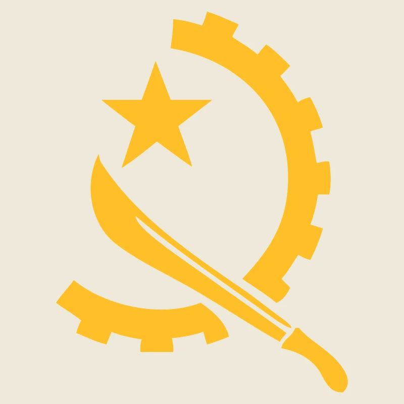 Machete und Stern Angola Flaggen symbol