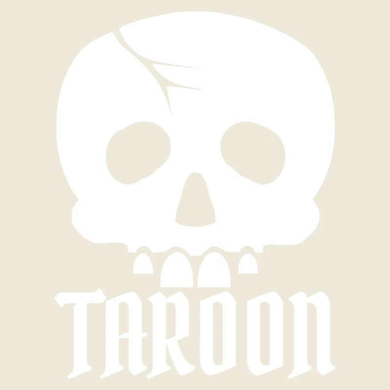 Taroon skull and lettering white