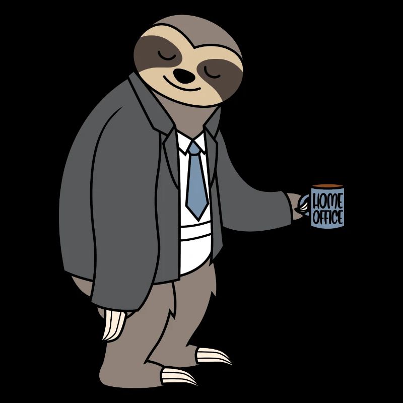 Faultier Homeoffice Homeofficer Unterhose Kaffee