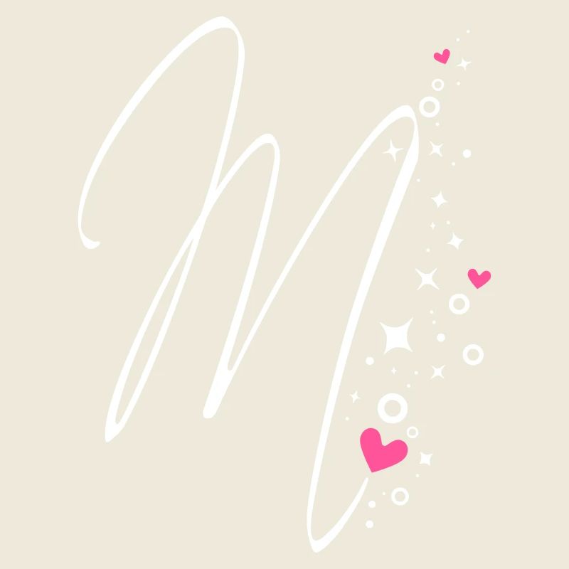 Glitzer Buchstabe M Monogramm M Initiale M Herz
