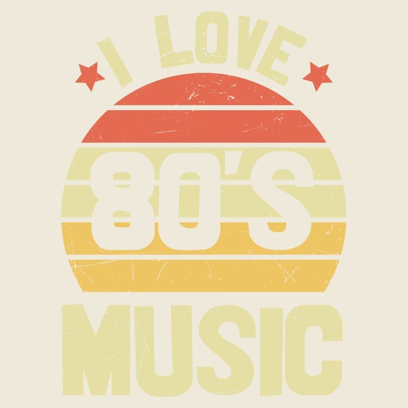 I Love 80s Music Retro Sunset
