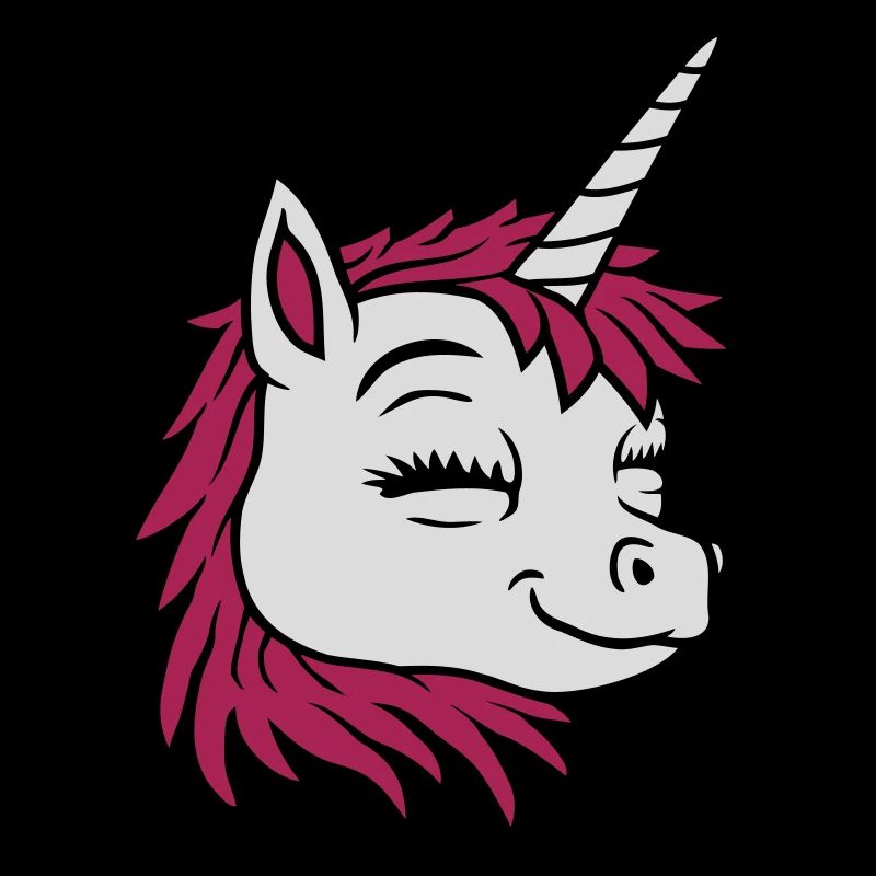 Tête joyeuse licorne comique