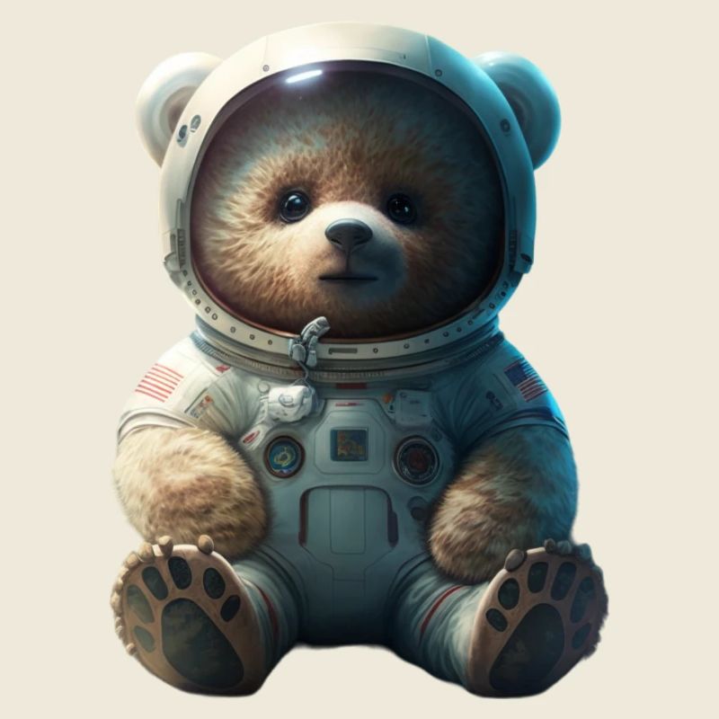 Cute Comic Tedybear in the space