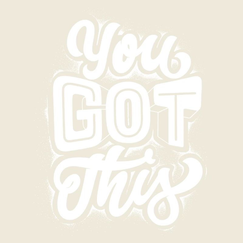 Du hast das! Motivation White Print