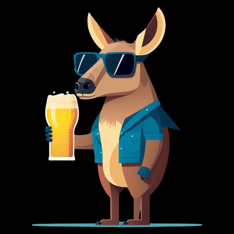 Cooler Elch mit Sonnenbrille und Bier