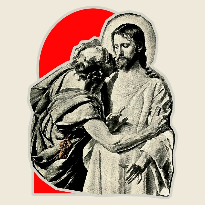 Le baiser traître de Judas en Jésus-Christ
