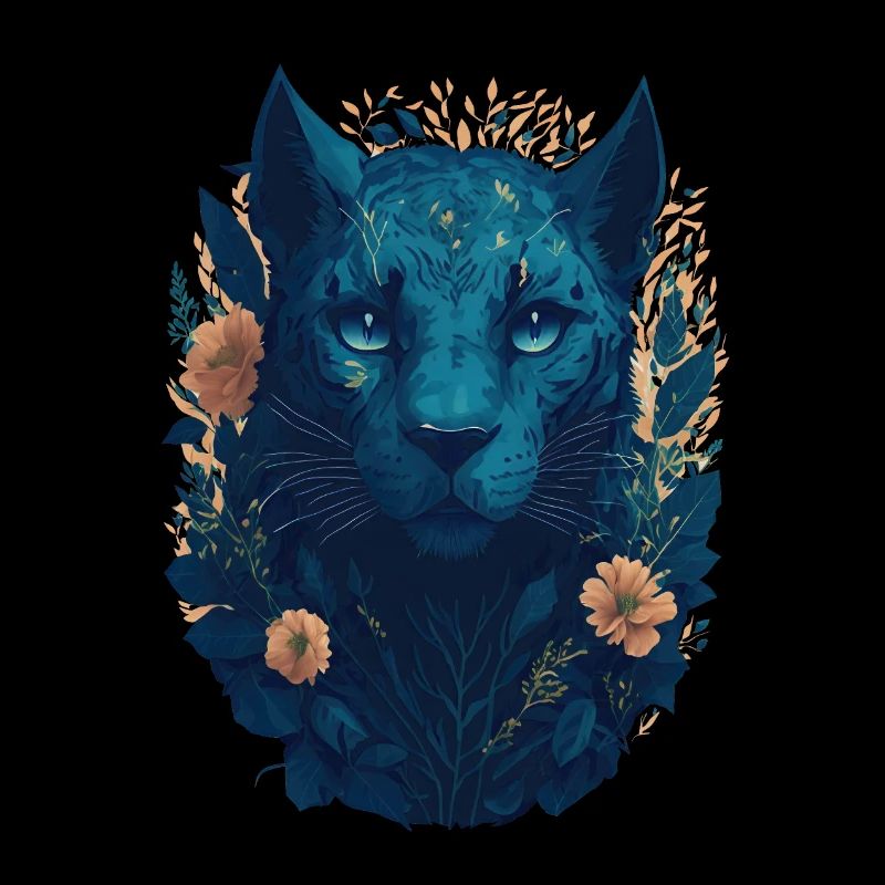 Grand chat avec des fleurs