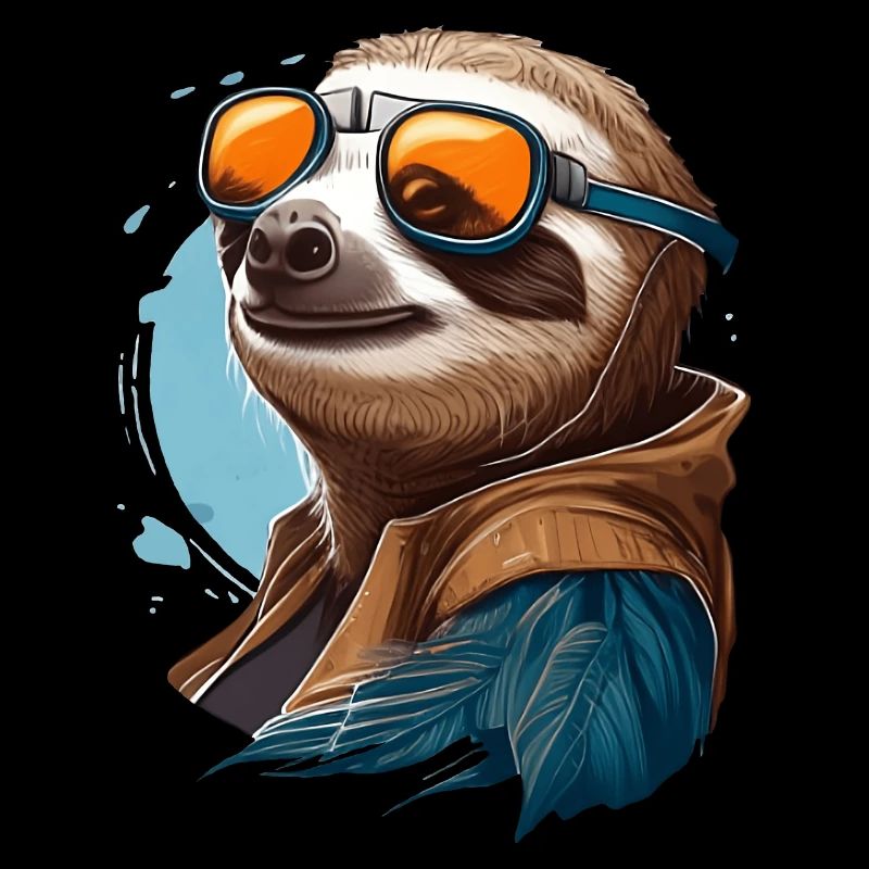 Faultier mit Fliegerbrille
