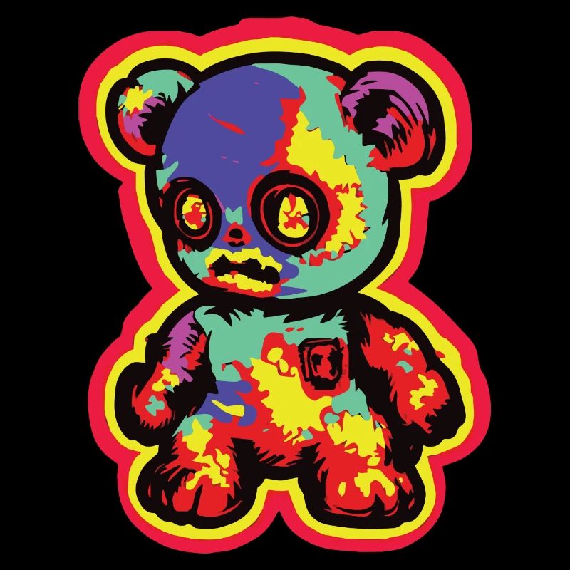 Horror Gruseliger Bär Halloween Puzzle Bär