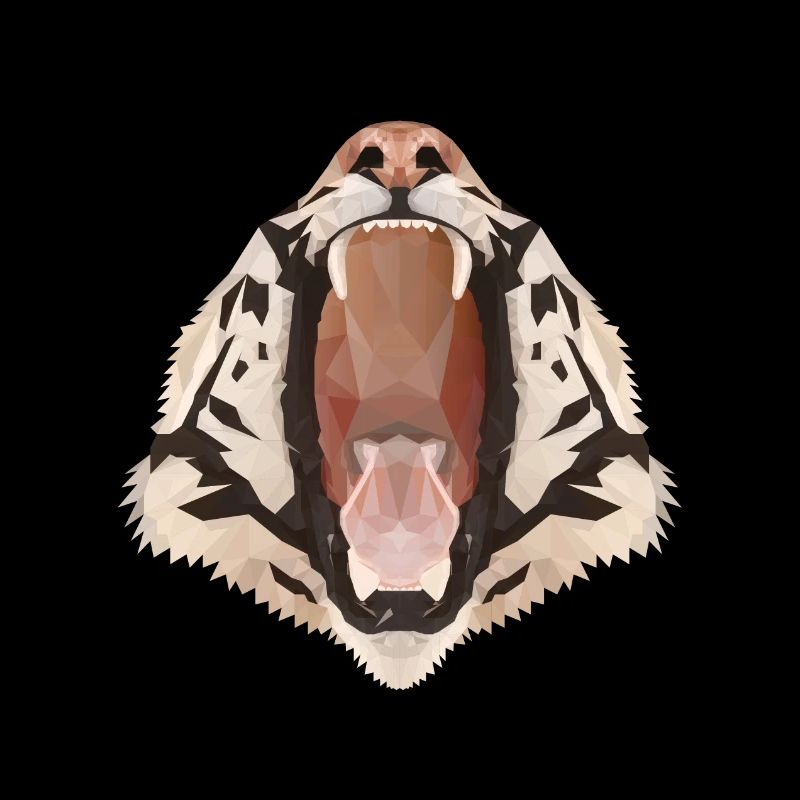 Tiger Polygon mit offenem Maul