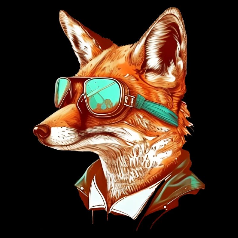 Fox with aviator goggles