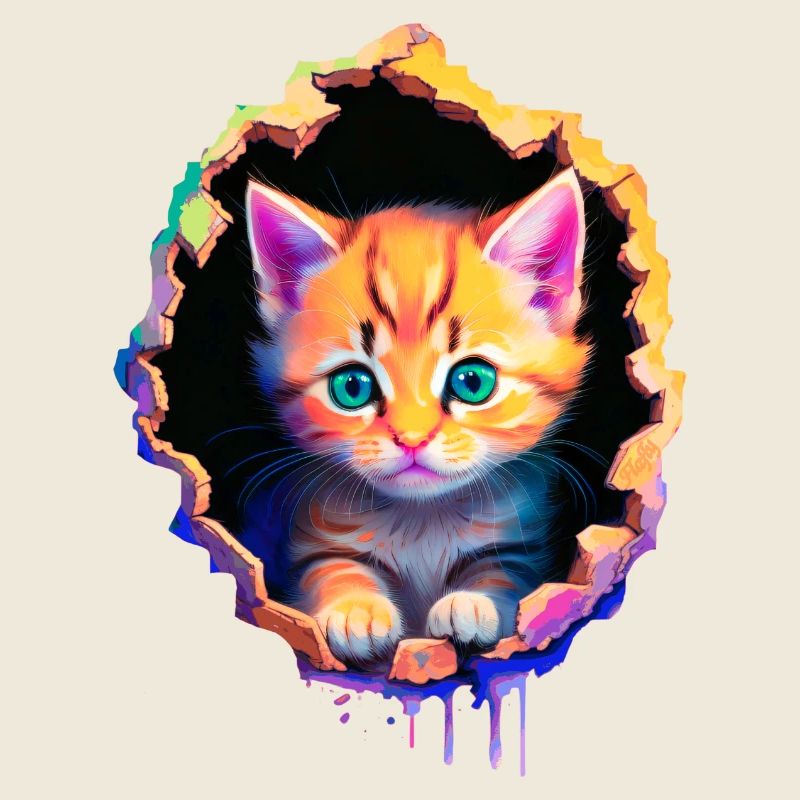 Orange Kitten coming out from inside