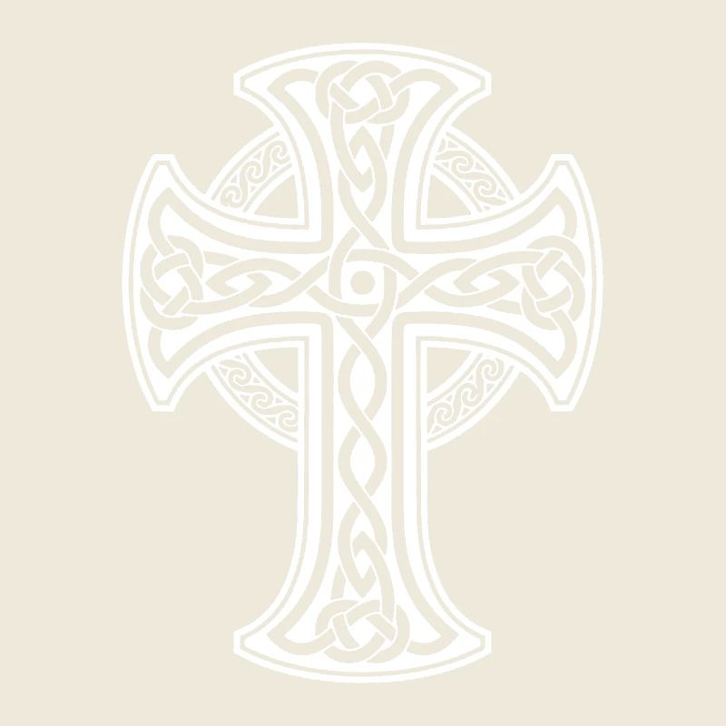Croix celtique blanche avec tresse circulaire